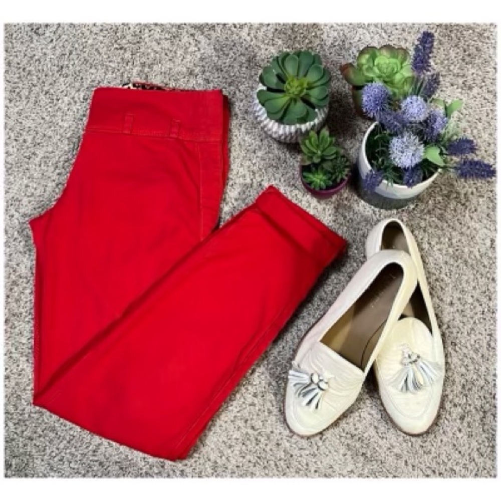 High Waisted Red Skinny Pants